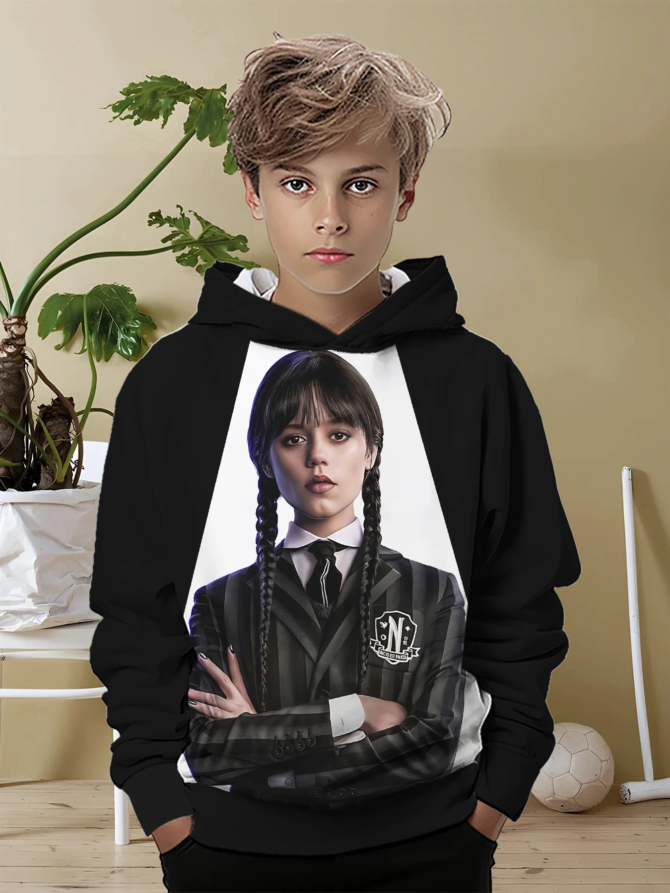 Wednesday Addams 3D Print All Seasons Children Casual Sweatshirt Cool Pullover Tops Unisex Clothes Boy Girl Hoodies