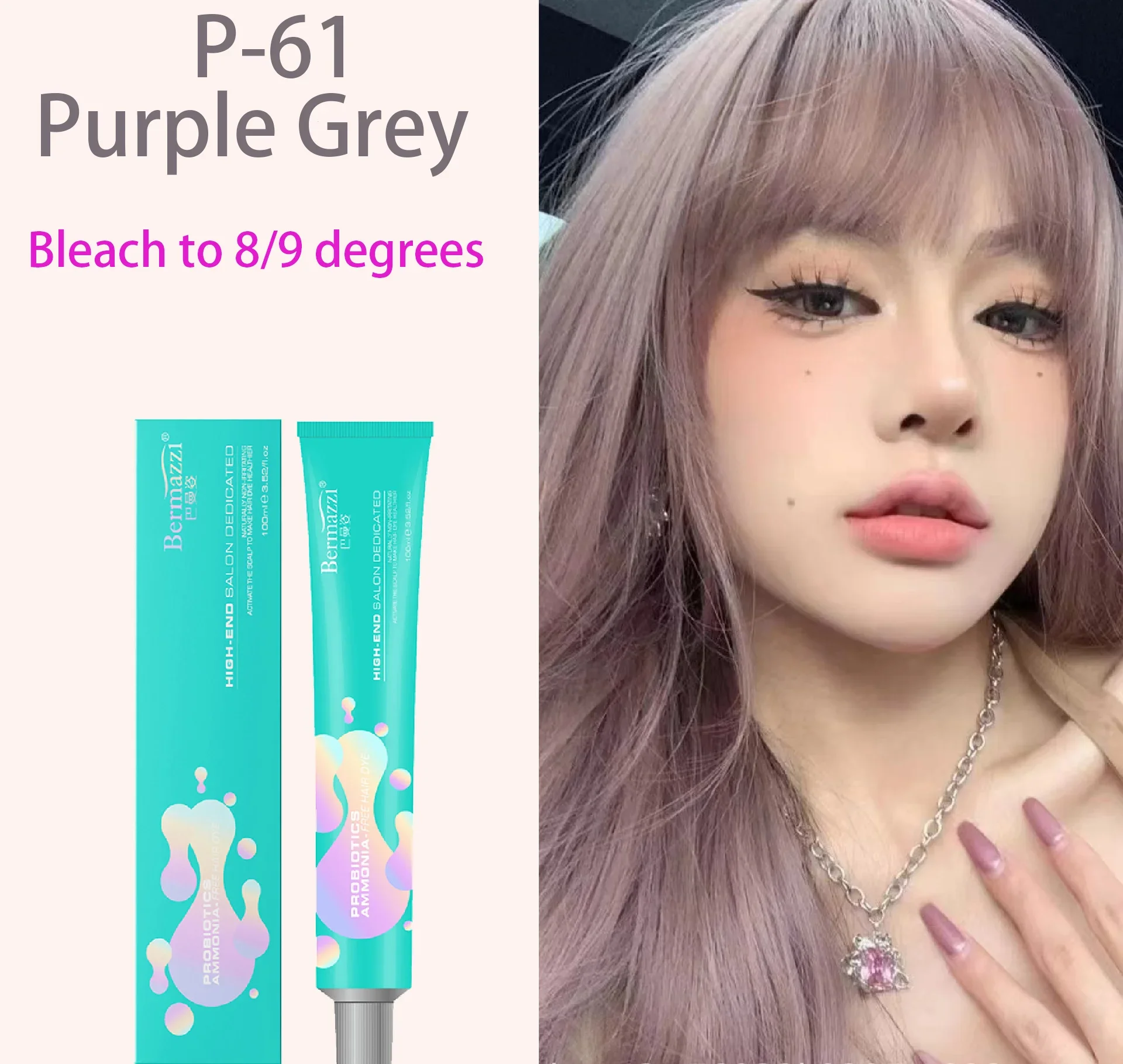 

2023 Hair Coloring Pigment Ammonia Free Plant Extracts Hair Paints Fashion Colors Purple Grey Hair Dye Cream Permanent