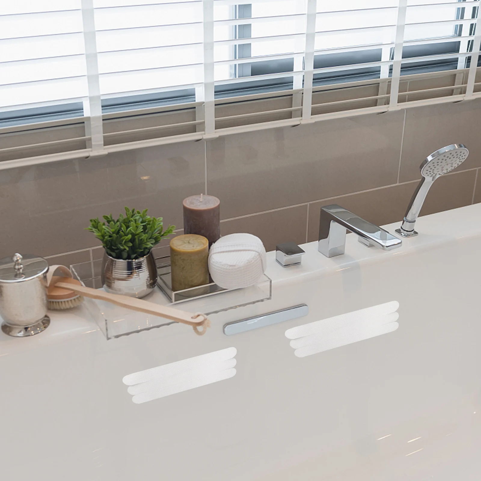 

6pcs Anti-Slip Strips 2Cm X 20Cm Transparent Non Slip Bath Safety Stickers Adhesive Treads For Bathtubs Showers Floors Stairs