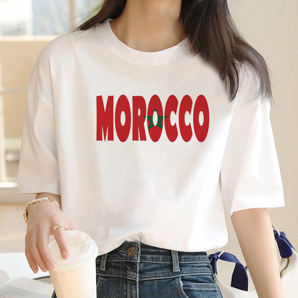 Maroc Morocco t-shirts women harajuku funny graphic Tee female manga 2000s funny clothing