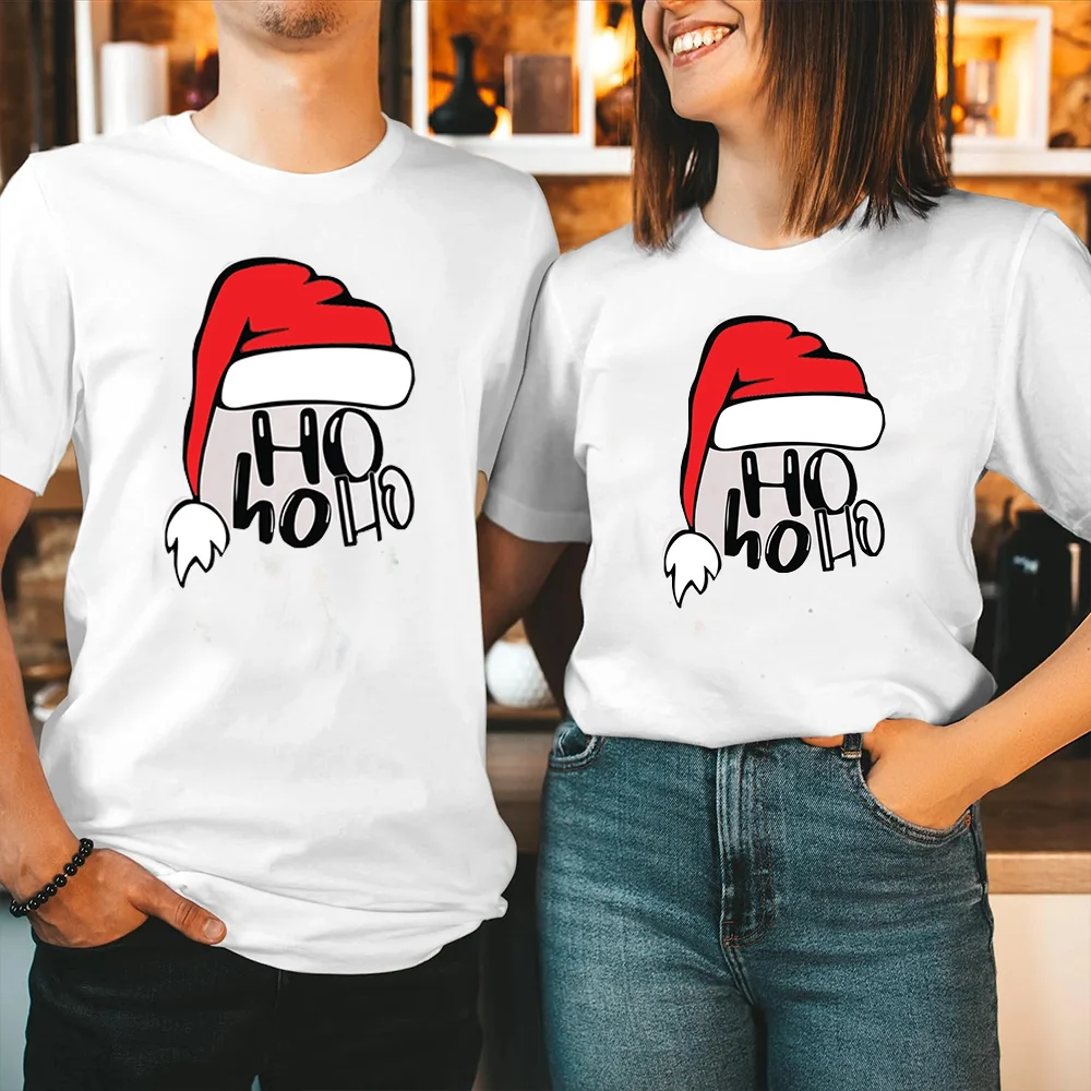 SANTA Claus Frohe Weihnachten T-Shirt Lustige Weihnachtsmütze Lächelndes Retro Vintage Männer Paar Familie Urlaub Weihnachten Elf Kostüm Übergroß