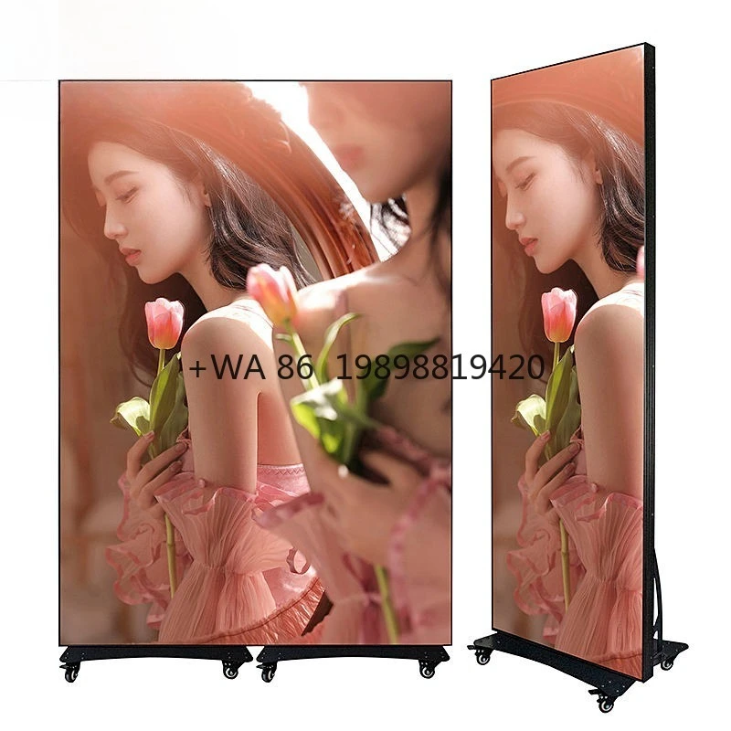 

Реклама P1.86 P2 стоячий цифровой постер светодиодный экран дисплей в аренду в помещении плакат экран движущийся светодиодный видеостена светодиодный P2.5