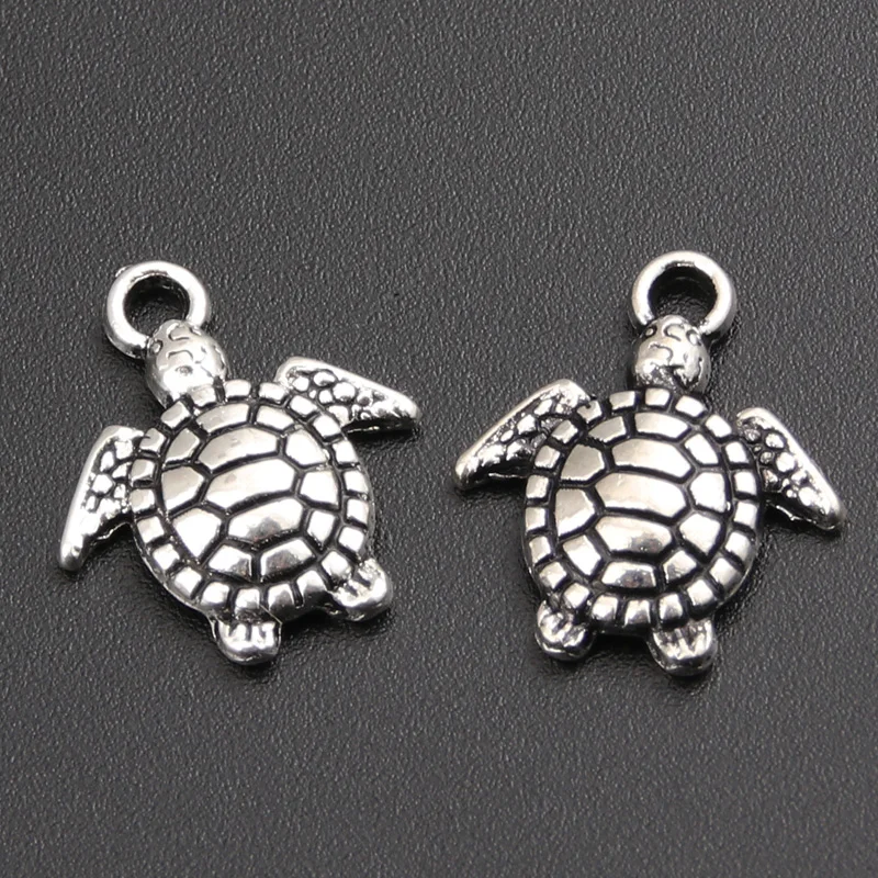 30pcs  Silver Color Zinc Alloy Turtle Charms Pendant DIY Jewelry Findings Fits Bracelet Necklace A2779