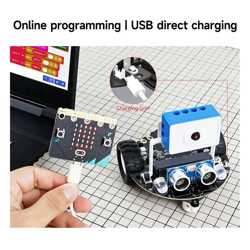 Telecomando video per auto robot intelligente Microbit con modulo immagine Wifi per la programmazione Impara kit elettronico fai-da-te