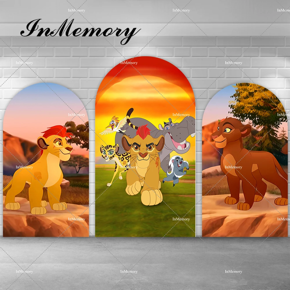 

Boys Lion King Theme Birthday Party Chiara Arch Backdrop Cover Sunset Wild One Backgrounds Prop Doubleside