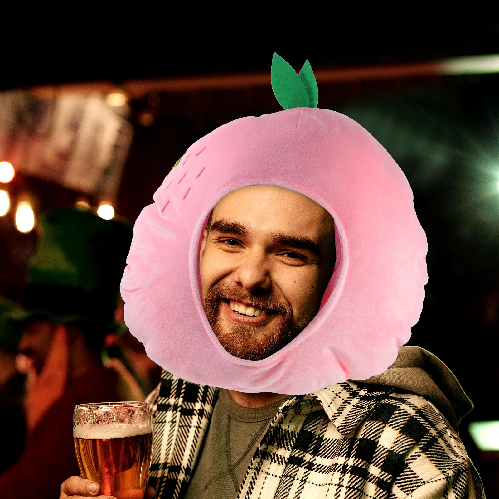 

Party Costume Hat Funny Peach Headdress Novelty Fruit Cap Carnival Dress Accessory