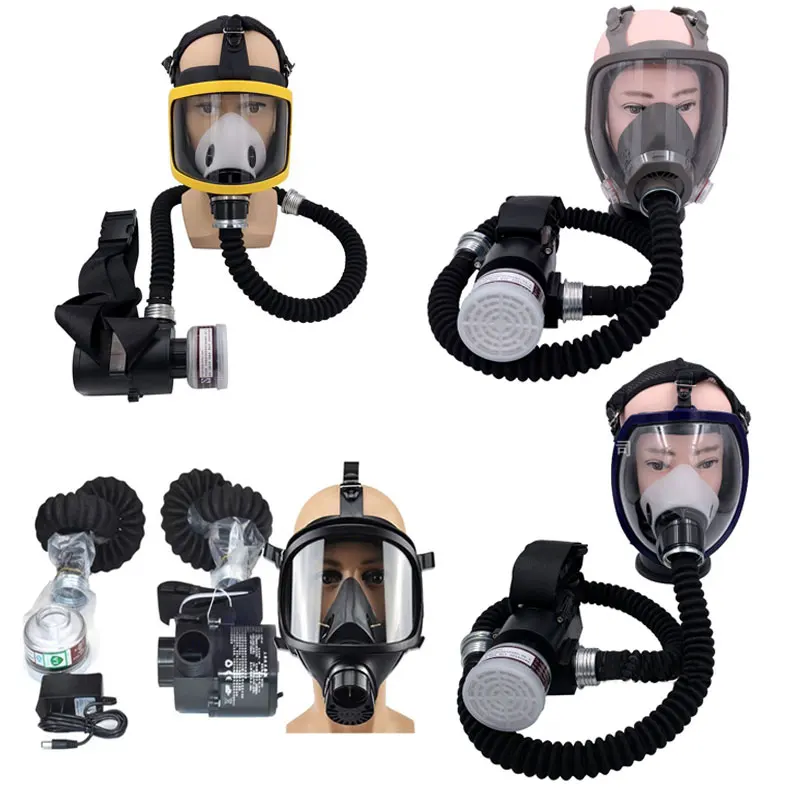 Chemical Industry Gas Mask Respirator Full Face Mask Parts Safely Portable Electric System,Blower Air Pump,Air Tube Parts Filter