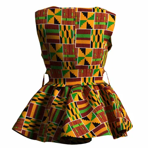 Afrikanskt tryckt toppskjorta för kvinnor Dashiki Ankara traditionell kappa batik vaxtryckt jacka med bälte bomull BRW WY11069 12 best sales Ankara-topp - №2