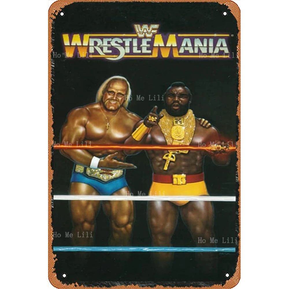 Wrestlemania Movie Poster Vintage Metal Sign For Bars Coffee Bar Wall Decor