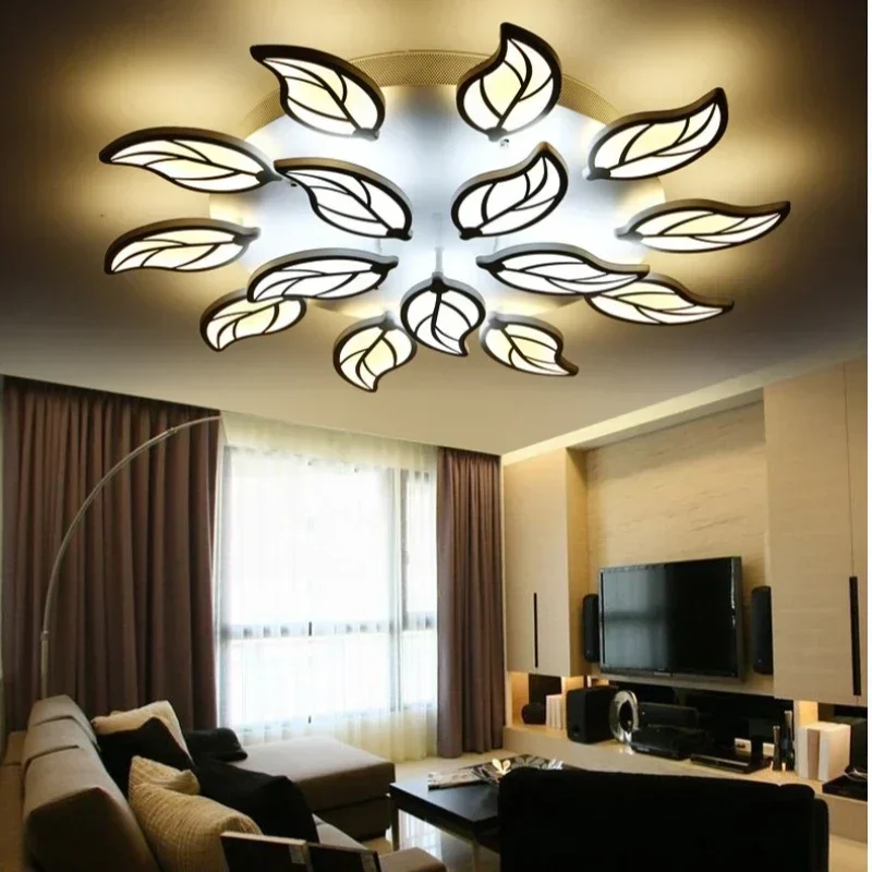 Imagem -04 - Lâmpada do Teto Forma de Folha Luzes Led Moderno Nórdico Simples Personalidade Criativa Iluminação Sala Estar Decoração Lâmpada do Teto Lustre