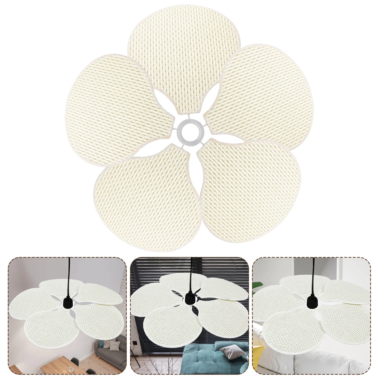 

1 Set Chandelier Light Fixture Petal Design E27 Lamp Shade Pendant Light Cover Ceiling Replacement Cloth Flower Hanging Shade