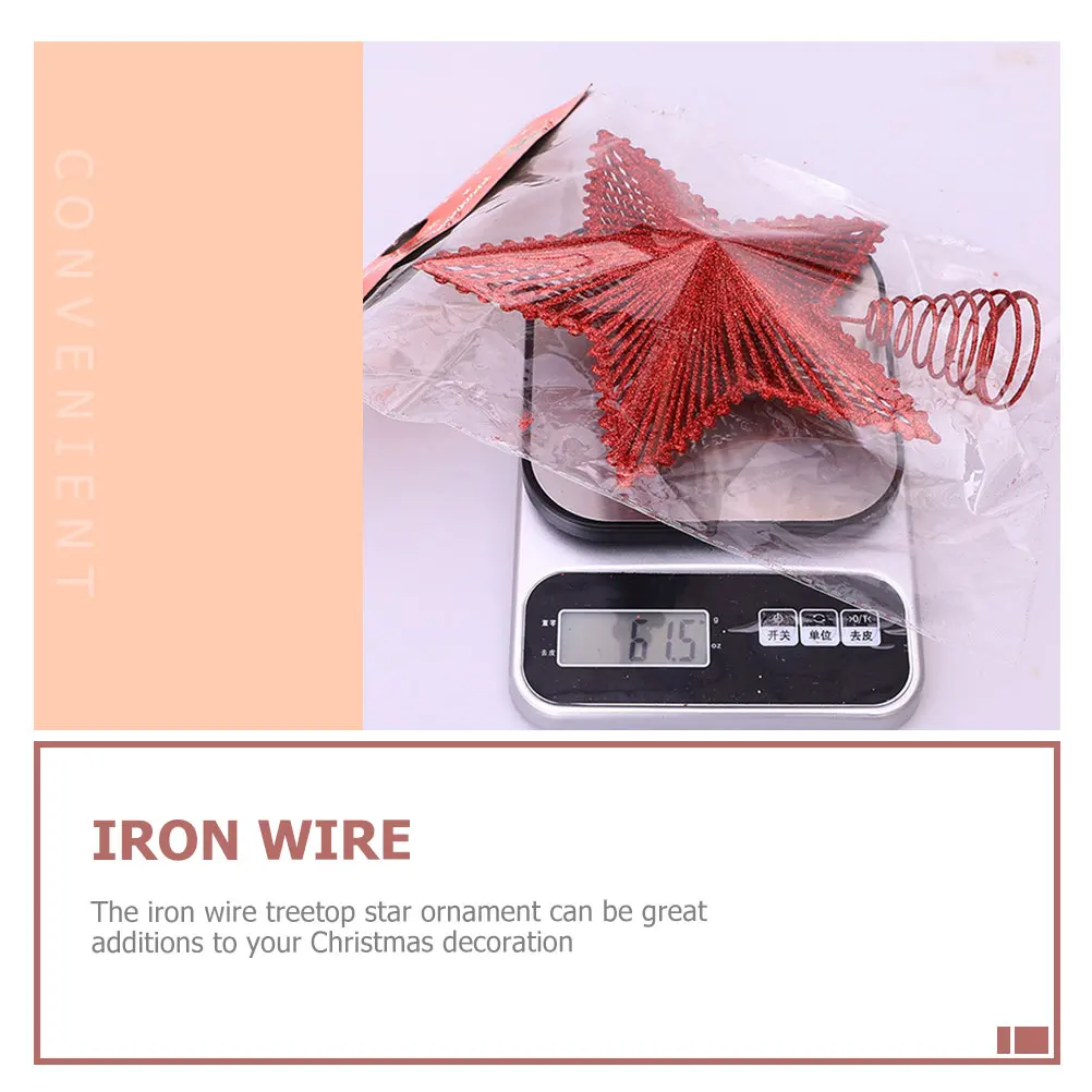 

Christmas Tree Treetop Star Ornament Iron Wire Classic Five Decoration Xmas Tree Topper Holiday Reusable Photo Prop