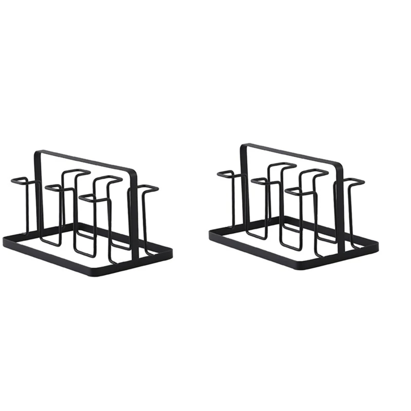 2X 6 Glass Cups Stand Holder Drying Shelf Kitchen Water Cup Rack Home Hanging Drainer Storage Rack Accessories