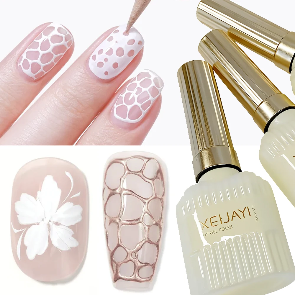 15ml profissional poke base casaco para gel de unhas primer especial para não-remoção arte do prego renda buraco padrão forma gel vernizes de unhas