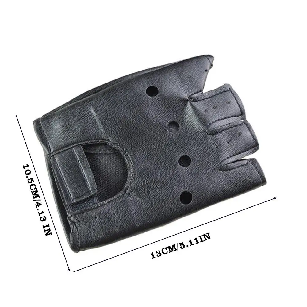 قفازات نصف إصبع من الجلد الصناعي للرجال ، فاحش ، هيب هوب ، قفازات أداء بدون أصابع ، دراجة نارية ، قيادة ، حفلة ، F4A0