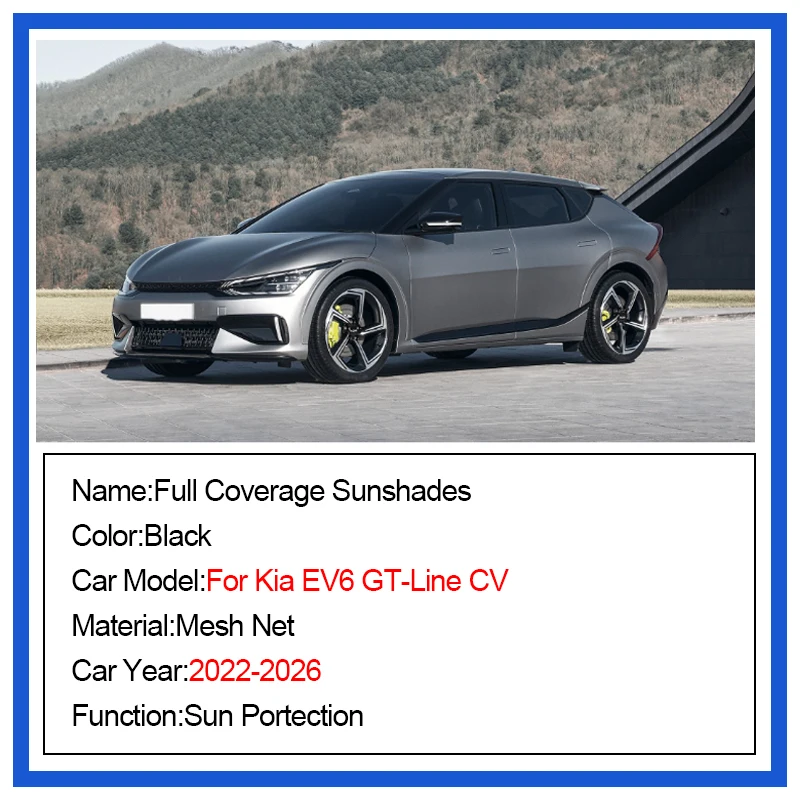 

For Kia EV6 GT-Line CV 2022-2026 Magnetic Privacy Protection Visor Curtains Sun Visor Shade Anti-UV Auto Protection Accessories