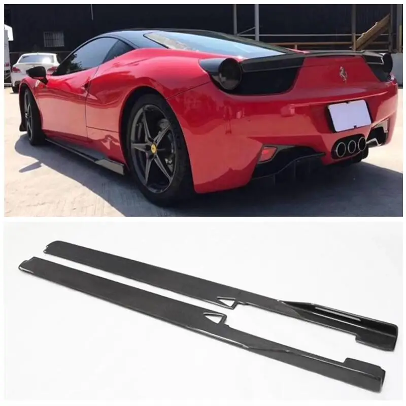 

For Ferrari 458 2011-No REAL Carbon Fiber Body Side Skirt Kit Spoiler Lip Splitters Veloce-Style High Quality Car Accessories