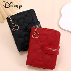 Disney-cartera de Mickey para mujer, cartera corta de alta calidad con dibujos animados, Retro, informal, multifuncional, Mini bolso