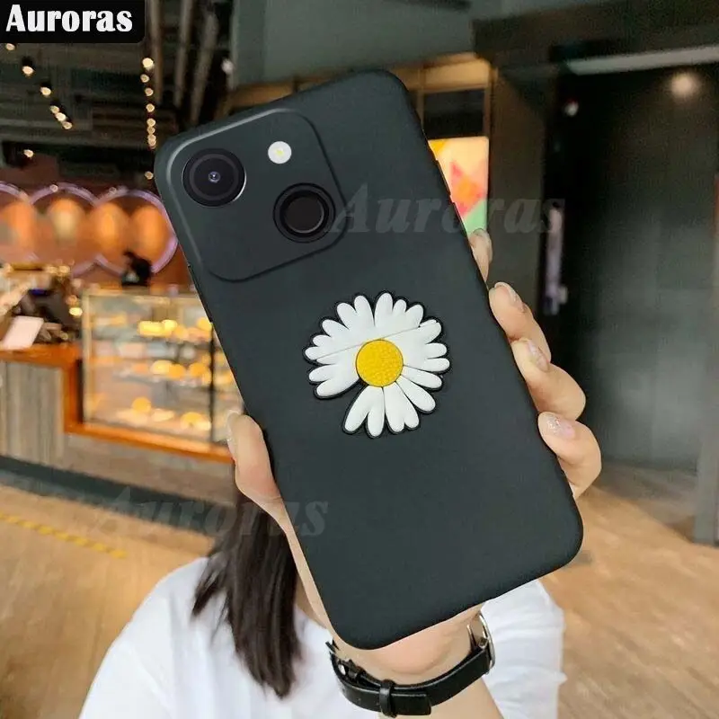 Auroras For itel A50C Case Chrysanthemum Ring Ultra-Thin Silicone Soft Shell For itel A50 A05S Back Cover