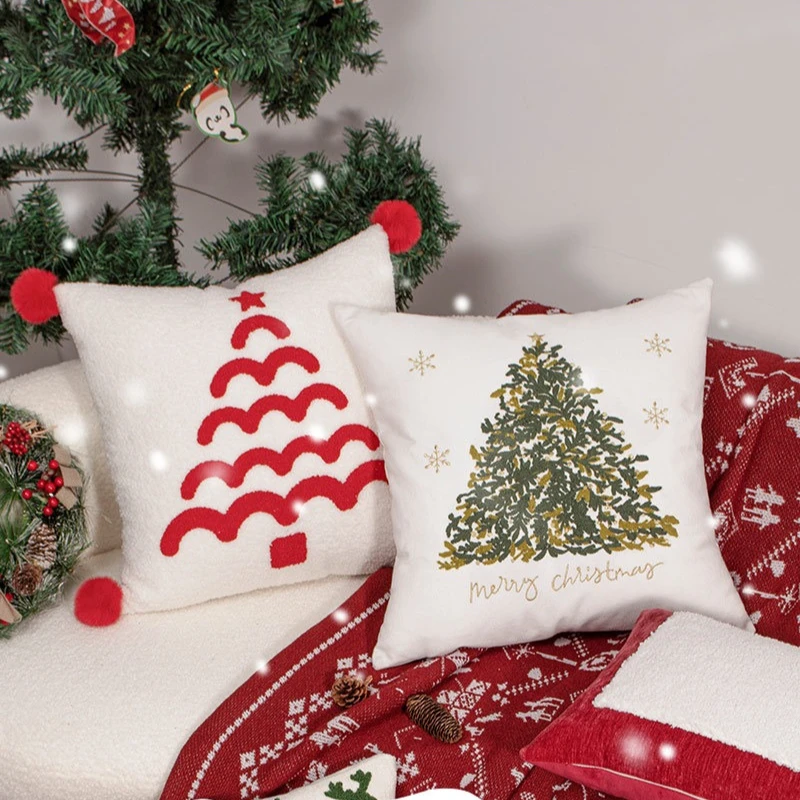 Sarung Bantal Natal dengan Bor - Embroidery Xmas Decorations ulasan dan harga