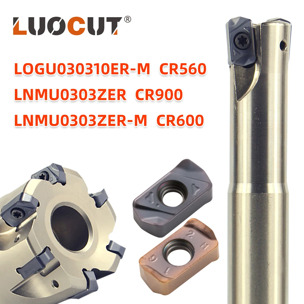 

LUOCUT EXN high feed milling tool holder EXN03 LNMU0303 carbide insert 2-side indexable CNC machine tool holder LNMU03 toolholde