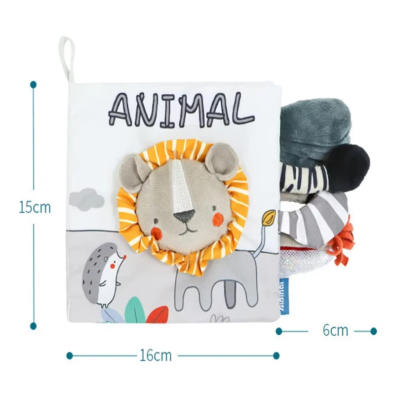 Jouets de nettoyage mentaires oriel Montessori pour bébés de 0 à 12 mois animaux doux apprentissage, développement, livre, gril