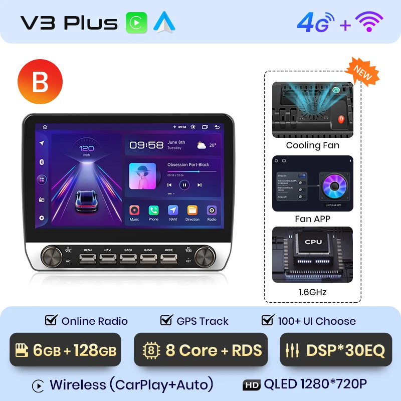 Junsun Draadloze CarPlay Android Auto Radio Voor Fiat Ducato Peugeot Boxer Citroen Jumper 2 2006-2013 GPS FM BT multimedia Stereo
