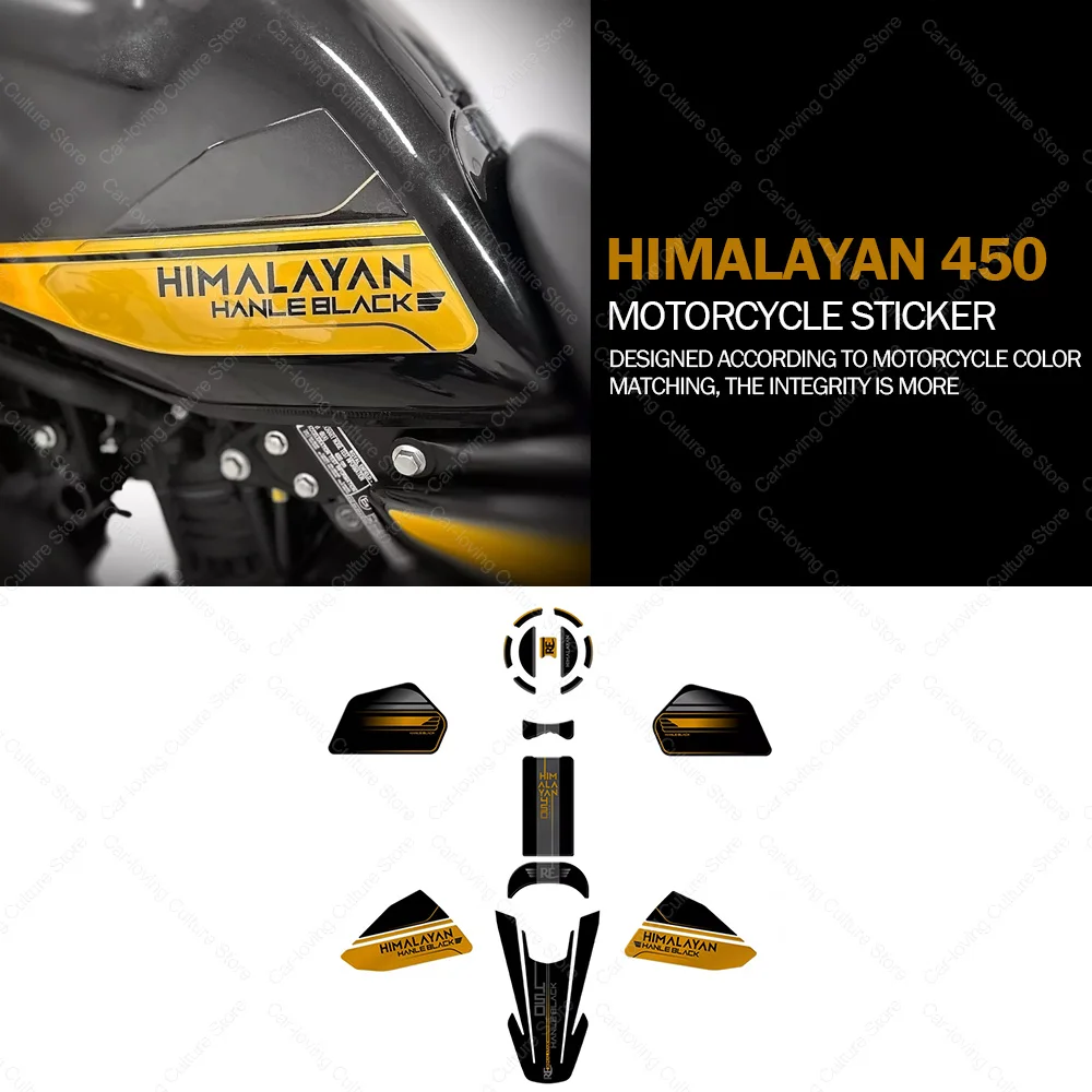 

Motorcycle Tank pad Stickers Protection kit Waterproof Sticker For Himalayan 450 Hanle Black 3D Epoxy Resin Protective Sticker
