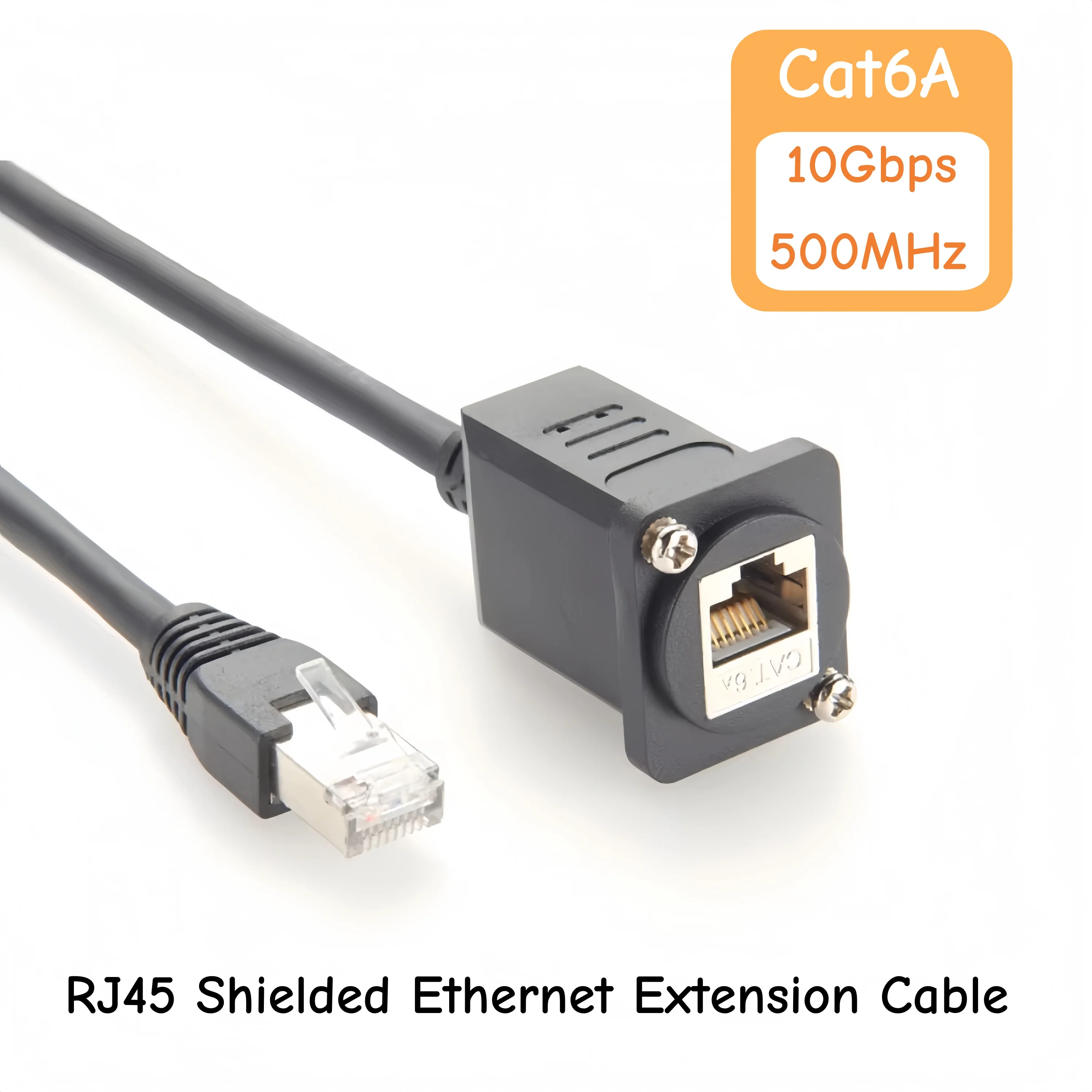 

D Series XLR RJ45 Cat6A Ethernet Male to Female Extension Cable 10G RJ45 LAN Network Shielded Screw Panel Patch Feedthru Cable