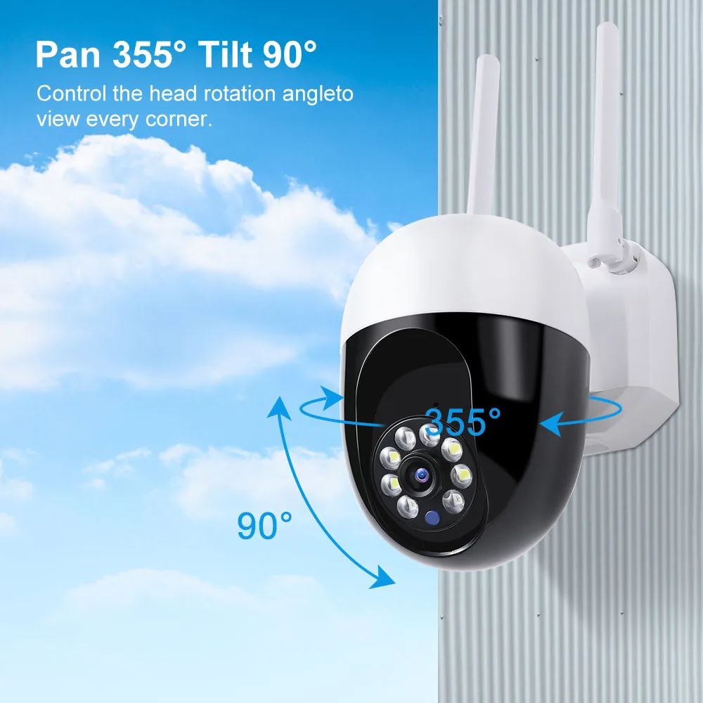 5MP 5G Surveillance Camera IP Camera HD AI Human Tracking Outdoor Waterproof Night Vision Wifi Smart Full Color Security Monitor
