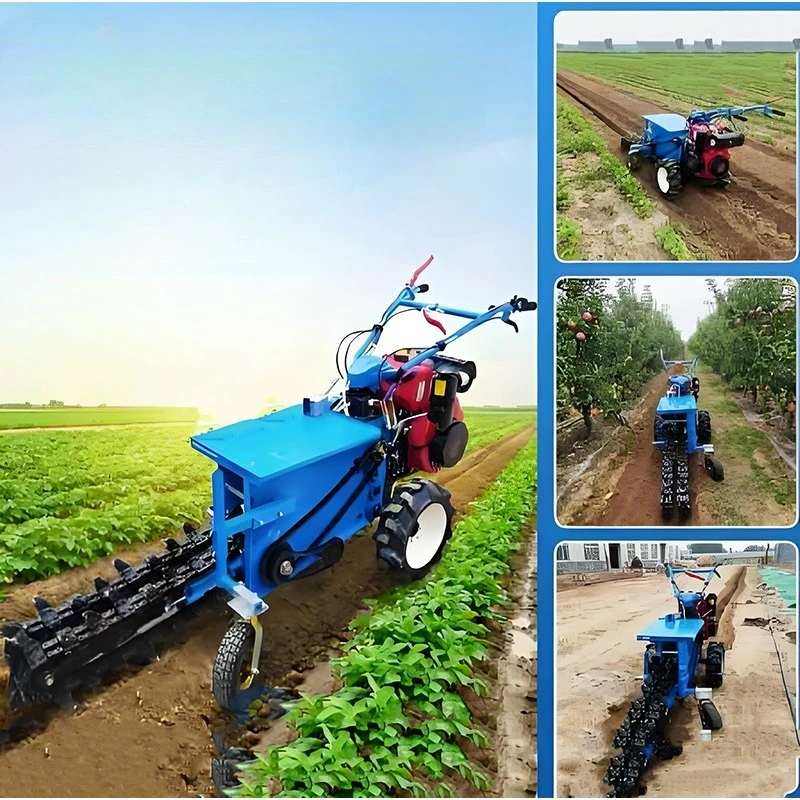 Portable Trencher Machine Trench Digger for Pipeline Cable Laying Farm Irrigation Water System Installation Construction Use