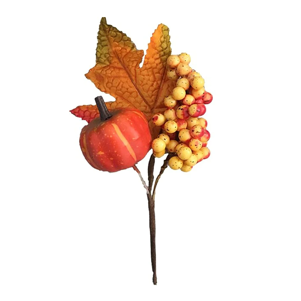 

2 PCS Pumpkin Simulation Flower Arrangement Pumpkins Decor Fall Berries Photography Props Harvest Festival Berry Wreath