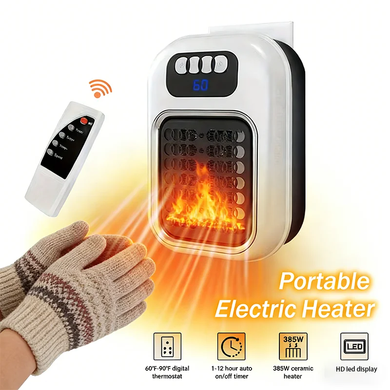 

New Portable Heater Mini Electric Heater Plug in Wall Room Heater Home Appliance Timed Rapid Heating For Office Bedroom