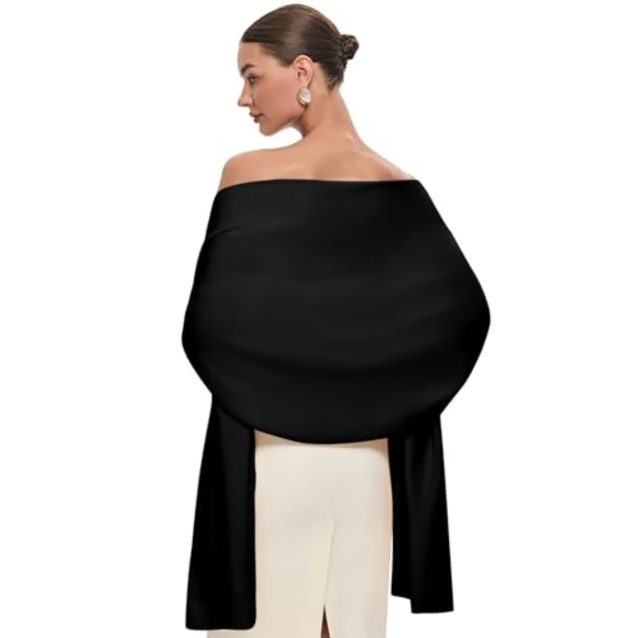 

PULI Women's Pashmina Shawl Wraps for Evening Dress Large Scarf Blanket Long Wedding Bridal Winter Warm Shoulder Wrap