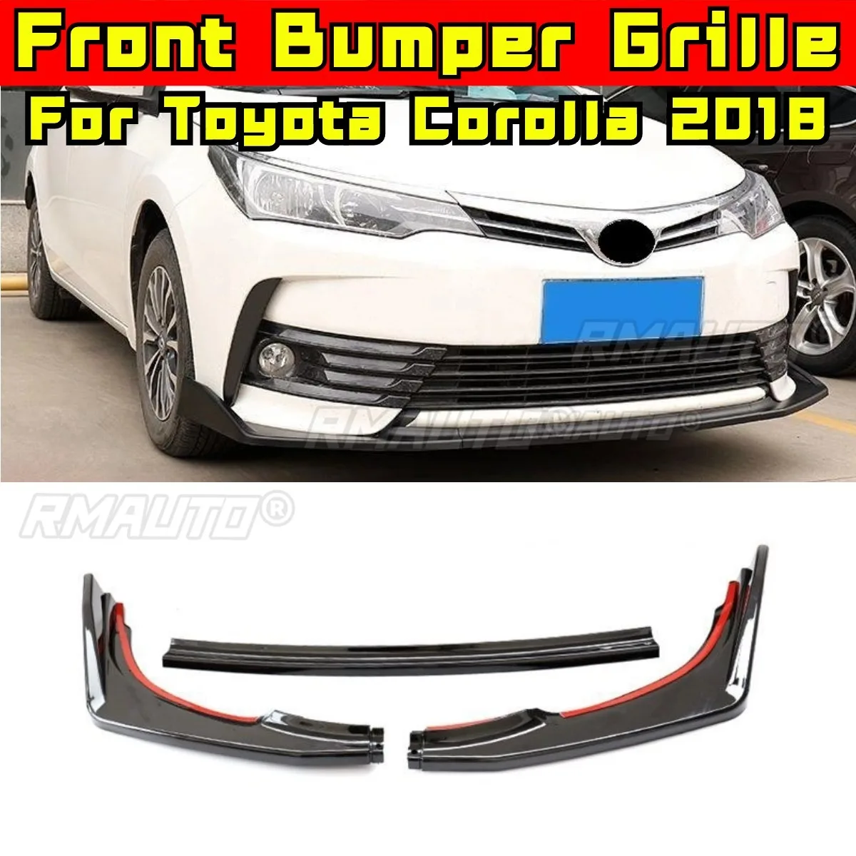 

For Toyota Corolla 2018 Car Accessories Front Bumper Lip Splitter Diffuser Spoiler Bumper Lip Protector Guard Modification Part