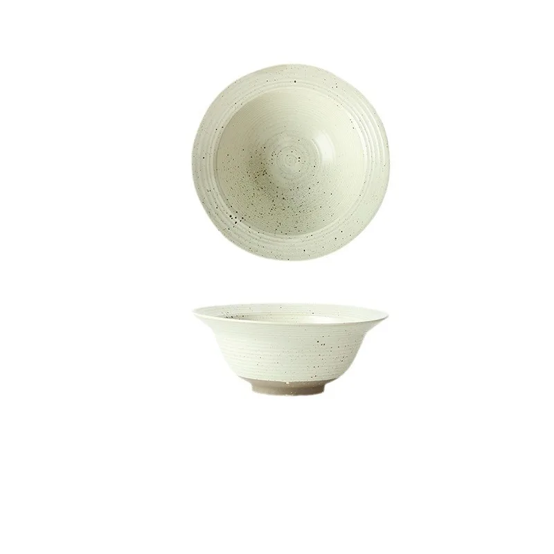 

CX Japanese-style coarse pottery wide-sided bowl hotel retro old-fashioned dessert straw hat bowl