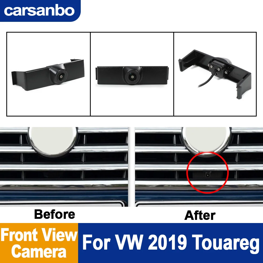 

OEM-камера с передним видом для автомобиля CuteB для VW 2019, Touareg HD AHD, ночное видение, «рыбий глаз» 150 ° Хромированная камера