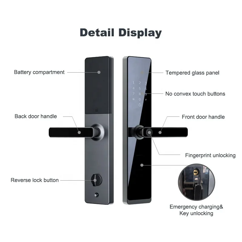 Ttlock Smartlock Password Keyless Entry Cerradura Inteligente Card Fingerprint Electronic Front Door Lock Smart Door Lock