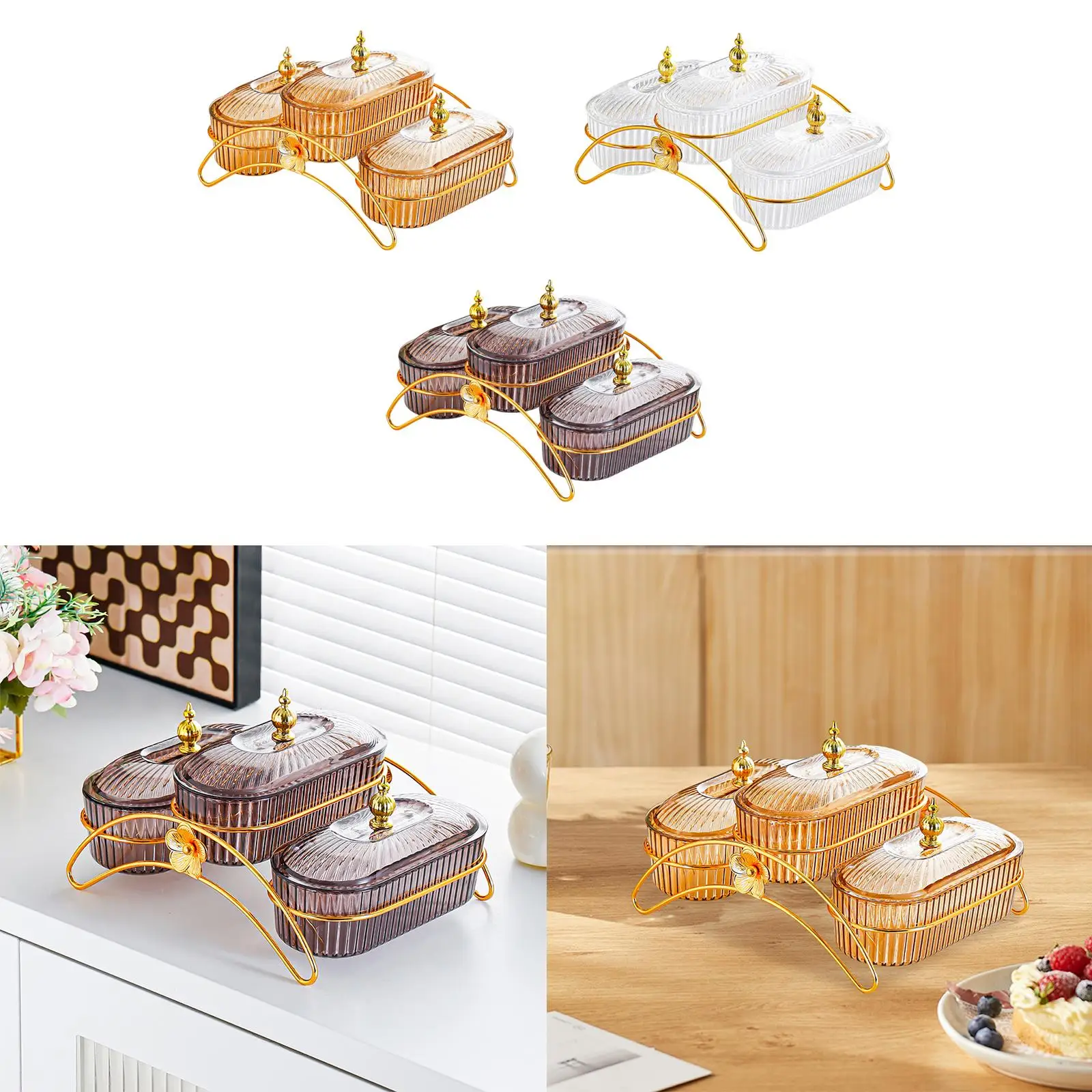 Plato de frutas secas, bandeja de almacenamiento de alimentos con tapa, frutero, plato de nueces, platos para aperitivos, galletas, graduación, banquete de boda