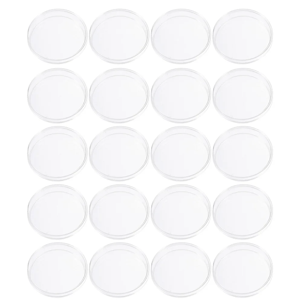 20 Pcs Petri Dish with Lids Disposable Vial Culture Dishes Plastic Laboratory Transparent