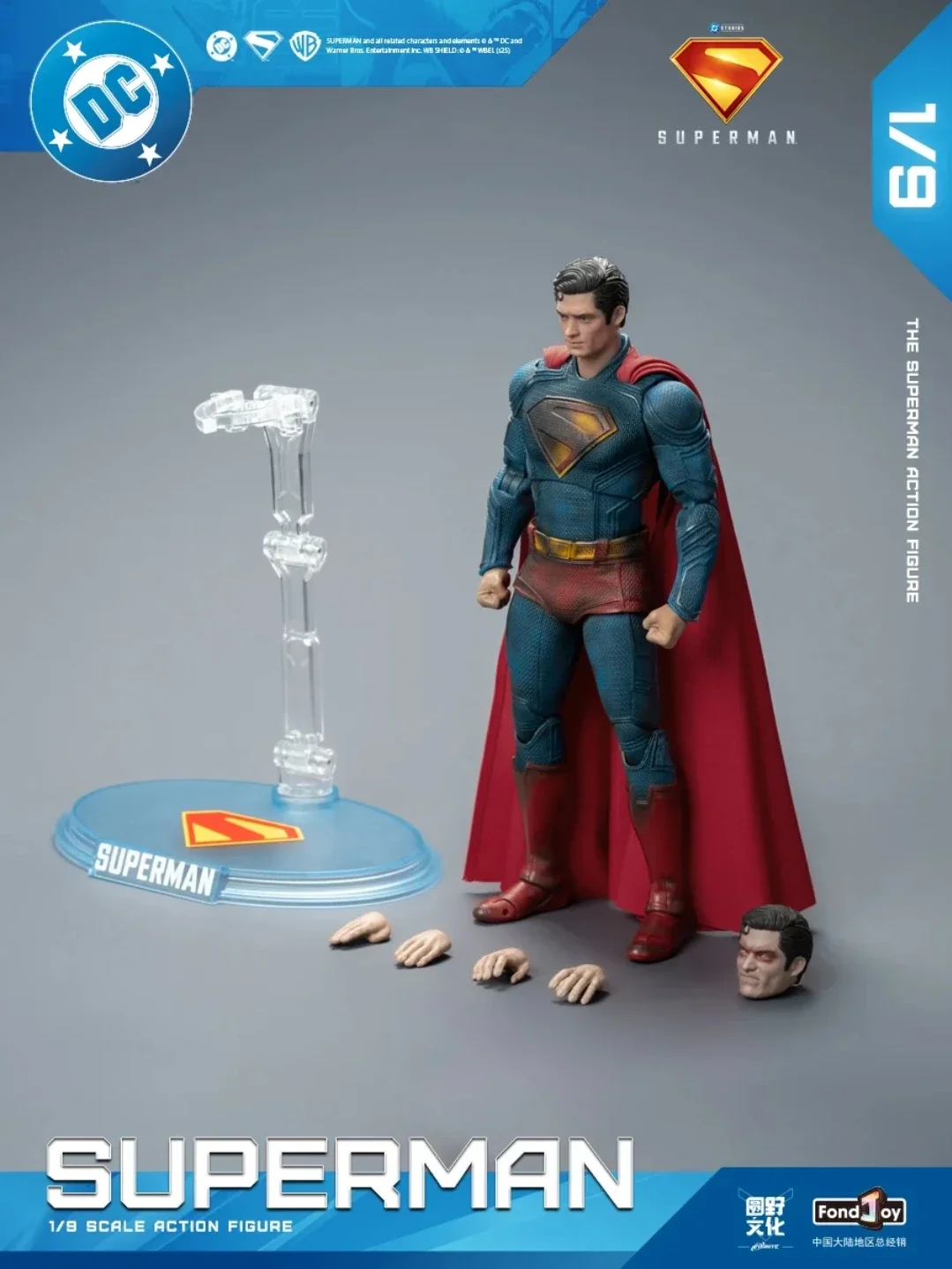 Fondjoy batalha danificada superman figura de ação dc liga da justiça figuras detetive quadrinhos superman modelo estátua móvel brinquedos