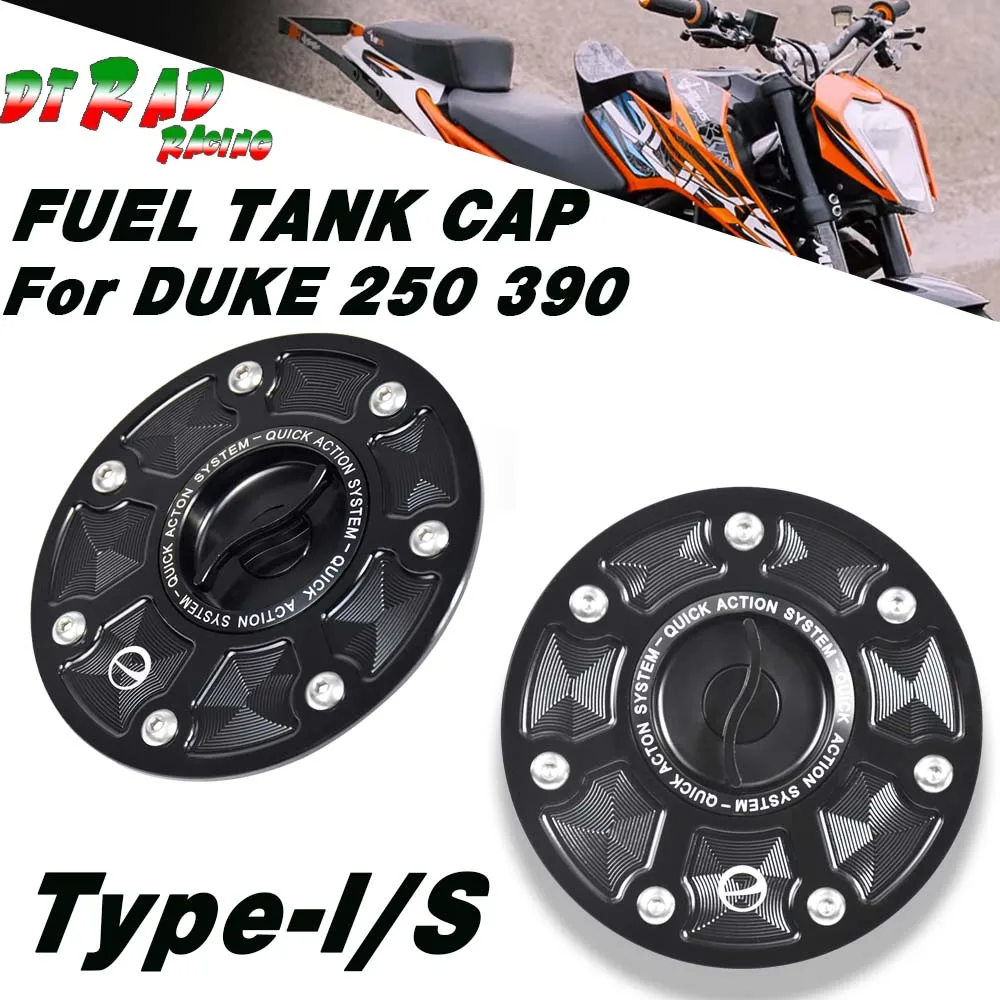 

Motorcycle Gasoline Tank Cap Fast Plug Anodized Vented Gas Cap For DUKE 250 2017-2018 390 2017-2024 Airbox Fuel Filler Cover
