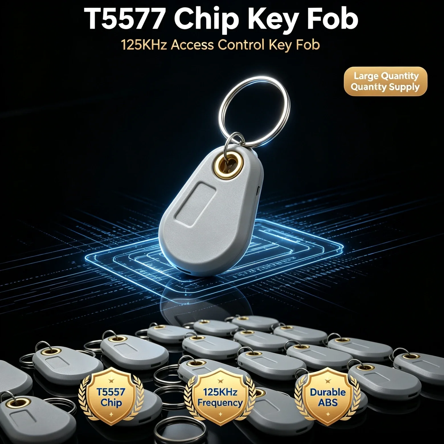 EM4305 T5577 125khz Copy Rewritable Writable Rewrite keyfobs RFID Tag Key Ring Card Proximity Token Badge Duplicate