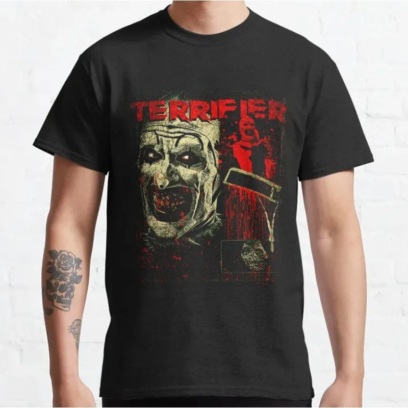 More Then Awesome Terrifier Movie Horror Art The Clown Scary Film 1For Halloween Gift Clothing Cotton Printed T-Shirt Plus Size