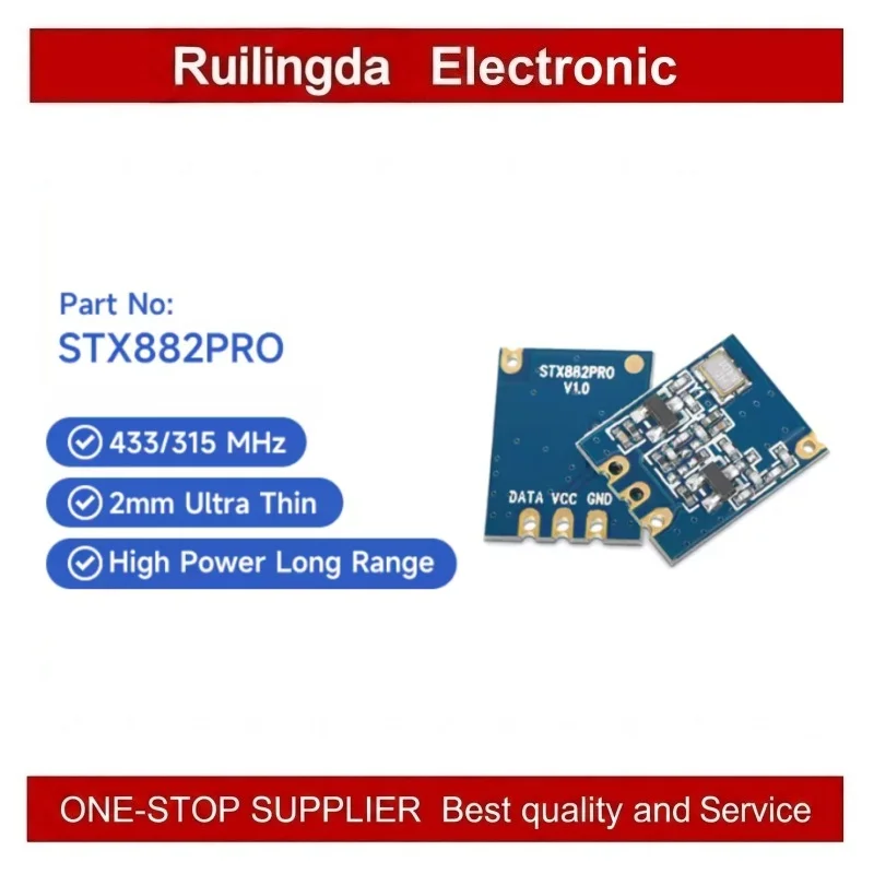 G-NiceRF | STX882PRO 315/433MHz Long Range 100mW Transmitter Module Ultra-Thin ASK Module