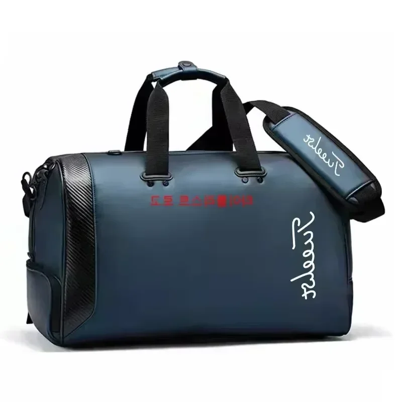 2025 جديد الرجال حقيبة يد حقيبة غولف بولي PU حقيبة ملابس مقاومة للماء سعة كبيرة منطقة الأحذية المستقلة حقائب رياضية بوسطن حقيبة 45*25*27
