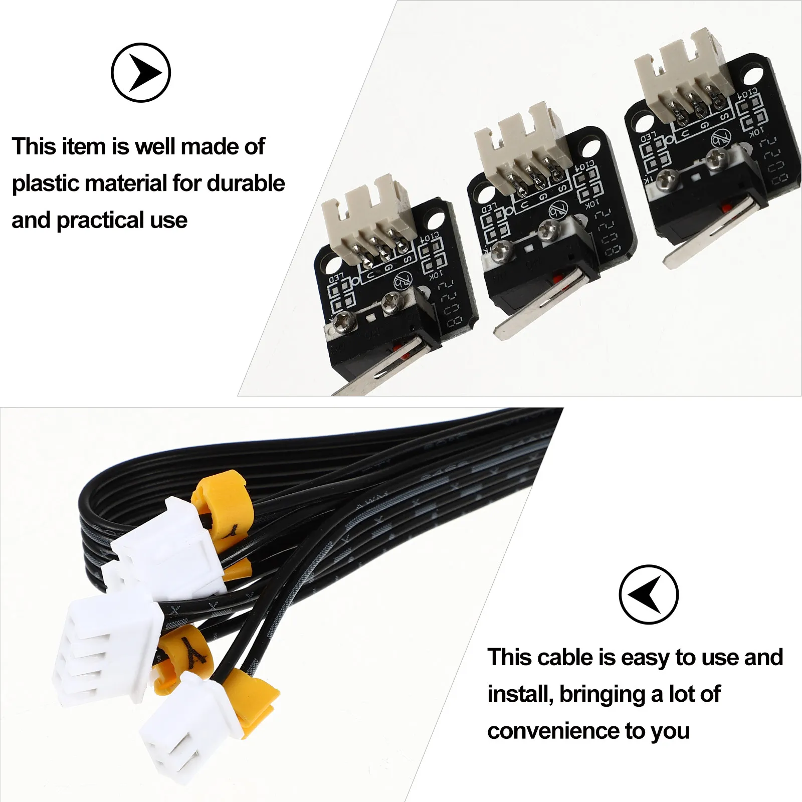 

3Pcs Stepper Motor Cord Precision Engineered Plastic 3D Printer Replacement Line Y Reliable Connection