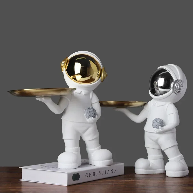 

Astronaut tray resin ornaments Statue LivingRoom Spaceman Figure Sculpture Tray Resin Crafts HousewarmingGift Modern Decoration