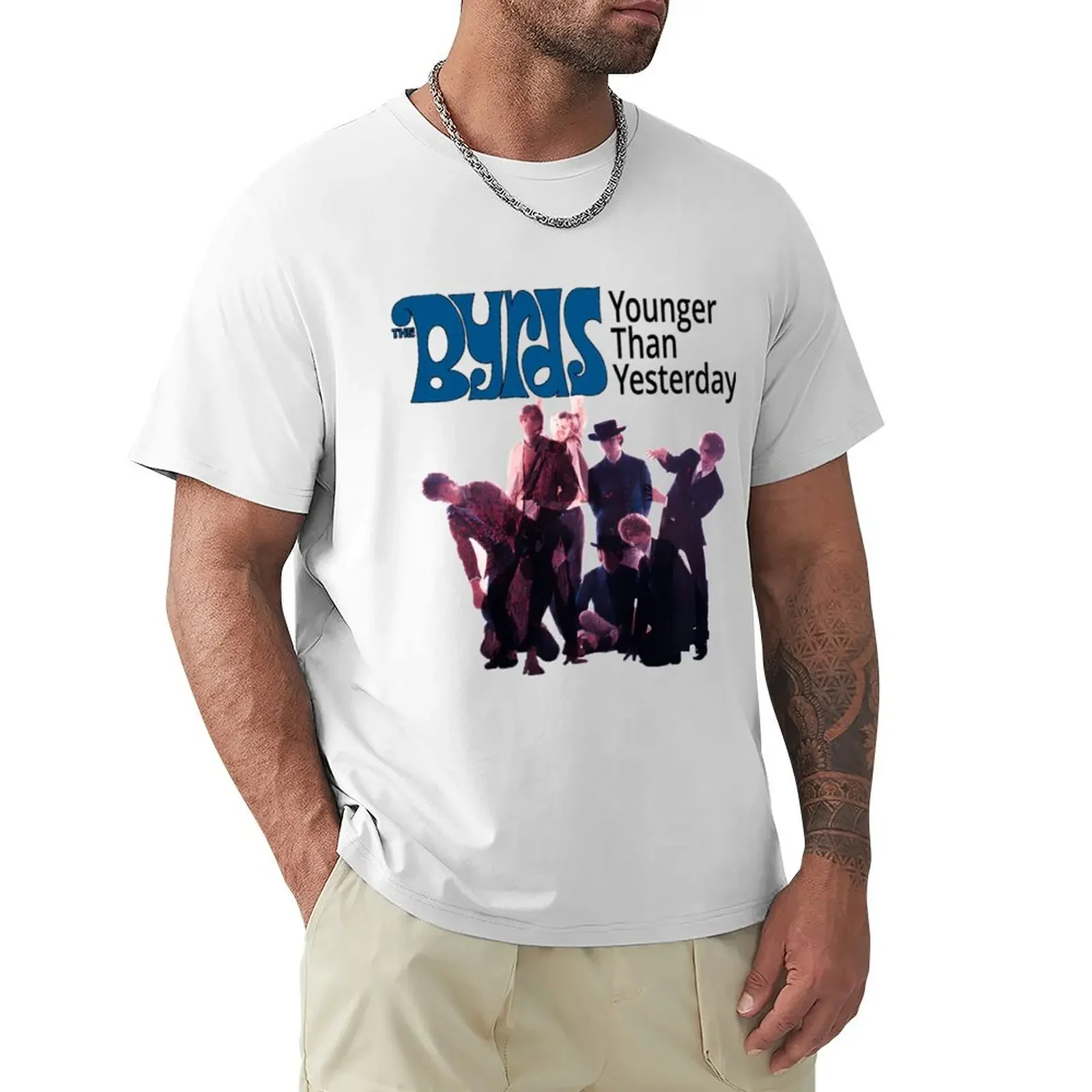 PSY200&x2D;018&x2D;WT&x2E; The Byrds &x2D; Younger Than Yesterday T-shirt plus sizes summer top plain black t shirts men