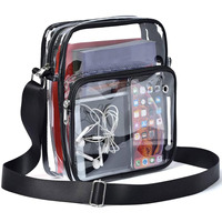 Clear Purses with Shoulder Strap Clear Messenger Bag Waterproof Clear Bag Hand-free Clear Crossbody Bag Transparent Crossbody